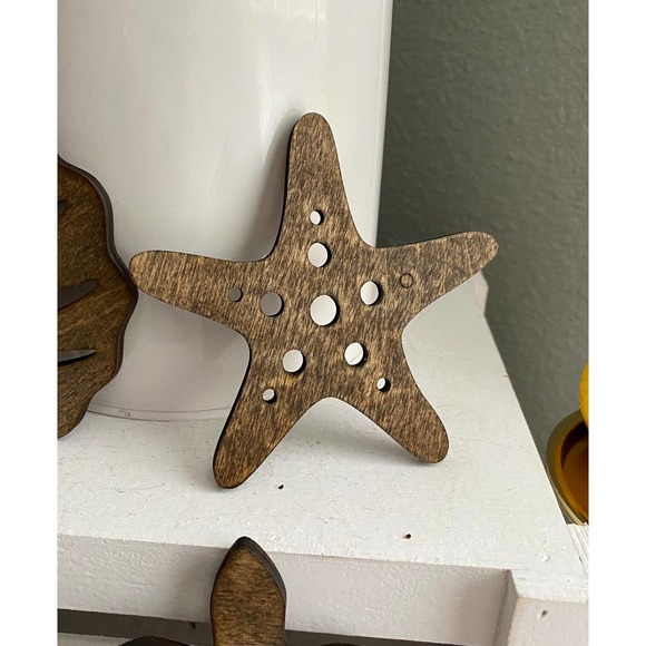 Set of 4 Handmade Coastal Inspired Beach Themed Coasters (CSC) - Picture 4 of 6